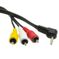 Camcorder Cable, 3.5mm Male to RCA A/V, 3 foot