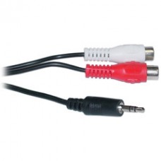 3.5mm Stereo to Female RCA Cable, 1 Male 3.5mm, 2 Female RCA, 6 foot