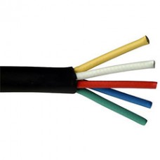 Mini RG59/U Cable, Black, 25/5 (25 AWG 5 Conductor), Solid Bare Copper, Spool, 250 foot