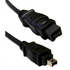 Firewire 400 9 Pin to 4 Pin cable, Black, IEEE-1394a, 3 foot