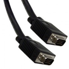 Plenum VGA Cable, Black, HD15 Male, Coaxial Construction, Shielded, 25 foot