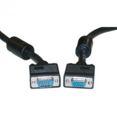 SVGA Extension Cable with Ferrites, Black, HD15 Male to HD15 Female, Coaxial Construction, Double Shielded, 100 foot