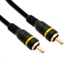 High Quality Composite Video Cable, RCA Male, Gold-plated Connectors, 35 foot