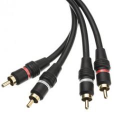 High Quality RCA Stereo Audio Cable, Dual RCA Male, 2 channel (Right and Left), Gold-plated Connectors, 3 foot