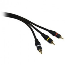 High Quality RCA Audio / Video Cable, 3 RCA Male, Gold-plated Connectors, 25 foot