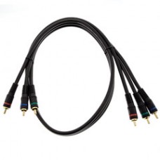 High Quality Component Video Cable, 3 RCA Male (RGB), Gold-plated Connectors, 3 foot