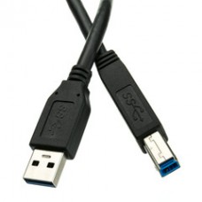 USB 3.0 Cable, Black, Type A Male to B Male, 6 foot