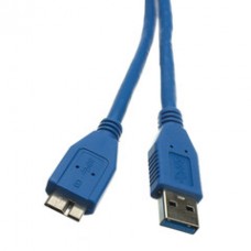 Micro USB 3.0 Cable, Blue, Type A Male to Micro-B Male, 6 foot