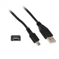 Mini USB 2.0 Cable, Black, Type A Male to 5 Pin Mini-B Male, 1.5 foot