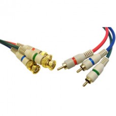 High Quality Component Video RCA to BNC Component Conversion Cable, 3 RCA Male to 3 BNC Male, 6 foot