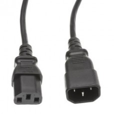Computer / Monitor Power Extension Cord, Black, C13 to C14, 10 Amp, 12 foot