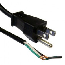 NEMA 5-15P to Standard ROJ Power Cord, Black, 18/3 (18AWG 3 Conductor) SVT, 10 Amp / 125 Volt, 6 foot