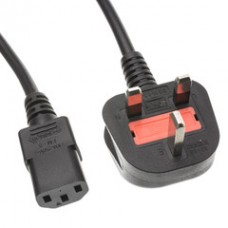 England / UK Computer/Monitor Power Cord with Fuse, BS 1363 to C13, VDE Approved, 6 foot