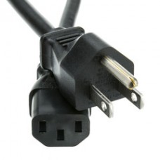 Japanese Computer/Monitor Power Cord, Black, JIS C 8303 Class I to C13, PSE Approved, 8 foot