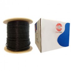 Bulk RG59 Siamese Coaxial/Power Cable, Black, Solid Core (Copper) Coax, 18/2 (18 AWG 2 Conductor) Stranded Copper Power, Spool, 1000 foot