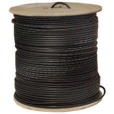 Bulk RG6 Coaxial Cable, Black, 18 AWG, Solid Core, Spool, 1000 foot