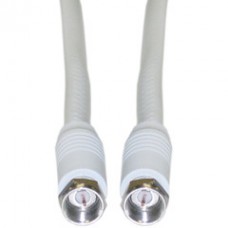 F-pin RG6 Coaxial Cable, White, F-pin Male, UL rated, 25 foot