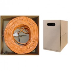Bulk Cat5e Orange Ethernet Cable, Solid, UTP (Unshielded Twisted Pair), Pullbox, 1000 foot