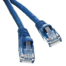 Cat5e Blue Ethernet Patch Cable, Snagless/Molded Boot, 1 foot
