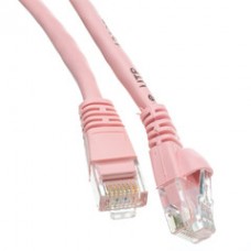 Cat5e Pink Ethernet Patch Cable, Snagless/Molded Boot, 1 foot