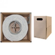 Bulk Cat5e White Ethernet Cable, Solid, UTP (Unshielded Twisted Pair), Pullbox, 1000 foot