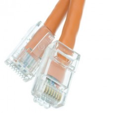 Cat5e Orange Ethernet Patch Cable, Bootless, 2 foot