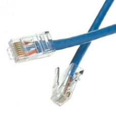 Cat5e Blue Ethernet Patch Cable, Bootless, 1 foot