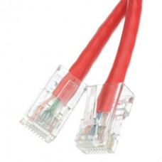 Cat5e Red Ethernet Patch Cable, Bootless, 4 foot