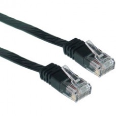 Cat5e Black Flat Ethernet Patch Cable, 32 AWG, 25 foot