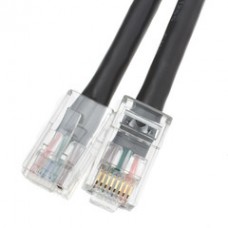 Cat6 Black Ethernet Patch Cable, Bootless, 100 foot