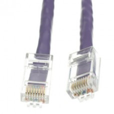 Cat6 Purple Ethernet Patch Cable, Bootless, 25 foot