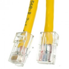 Cat6 Yellow Ethernet Patch Cable, Bootless, 1 foot