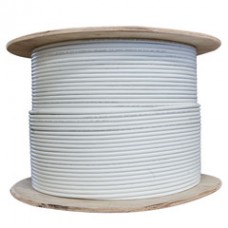 Bulk Shielded Cat6 White Ethernet Cable, Solid, Spool, 1000 foot