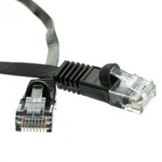 Cat6 Black Flat Ethernet Patch Cable, 32 AWG, 6 foot