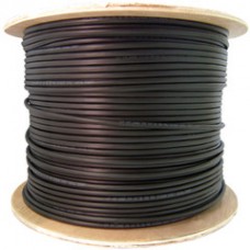 Direct Burial/Outdoor Rated Shielded Cat6 Black Ethernet Cable, Solid, 23 AWG, Spool, 1000 foot