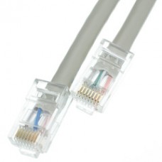 Plenum Cat5e Gray Ethernet Patch Cable, CMP, 24 AWG, Bootless, 14 foot