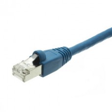 Shielded Cat6a Blue Ethernet Patch Cable, Snagless/Molded Boot, 500 MHz, 100 foot