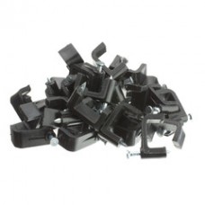RG6 Dual Cable Clip, Black (100 pieces per bag)
