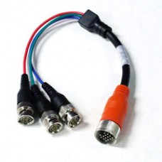 EZ Pull Orange Male to 3 BNC (RGB) Male Adapter Cable 1 foot