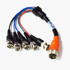 EZ Pull Orange Male to 5 BNC (RGBHV) Male Adapter Cable 1 foot