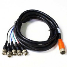 EZ Pull Orange Male to 5 BNC (RGBHV) Male Adapter Cable 10 foot