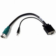 EZ Pull Green Male to VGA (HD15) Male + 3.5mm Stereo Audio Adapter Cable 1 foot