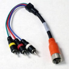 EZ Pull Orange Male to 3 RCA (Composite Video and Stereo Audio) Male Adapter Cable 1 foot