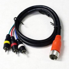 EZ Pull Orange Male to 3 RCA (Composite Video and Stereo Audio) Male Adapter Cable 3 foot