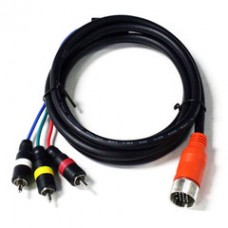EZ Pull Orange Male to 3 RCA (Composite Video and Stereo Audio) Male Adapter Cable 6 foot