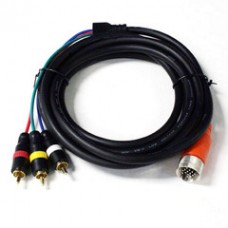 EZ Pull Orange Male to 3 RCA (Composite Video and Stereo Audio) Male Adapter Cable 10 foot