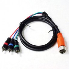 EZ Pull Orange Male to 3 RCA (RGB Component Video) Male Adapter Cable 3 foot