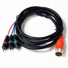 EZ Pull Orange Male to 3 RCA (RGB Component Video) Male Adapter Cable 6 foot