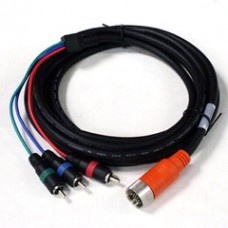 EZ Pull Orange Male to 3 RCA (RGB Component Video) Male Adapter Cable 10 foot