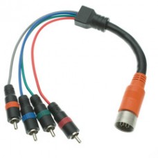 EZ Pull Orange Male to 4 RCA (RGB Component Video and Digital Audio) Male Adapter Cable 1 foot